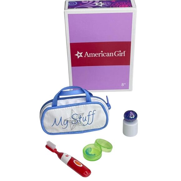 American Girl SLEEPOVER KIT Zip Duffle Toothbrush Retainer Doll Accessories Box - Picture 7 of 7